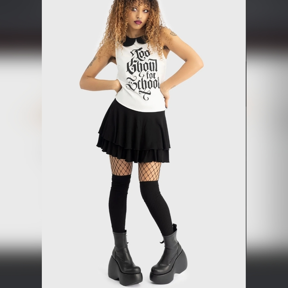 Killstar Black and White Graphic Blouse